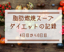 脂肪燃焼スープダイエット【記録】4日目から6日目のメニューと感想